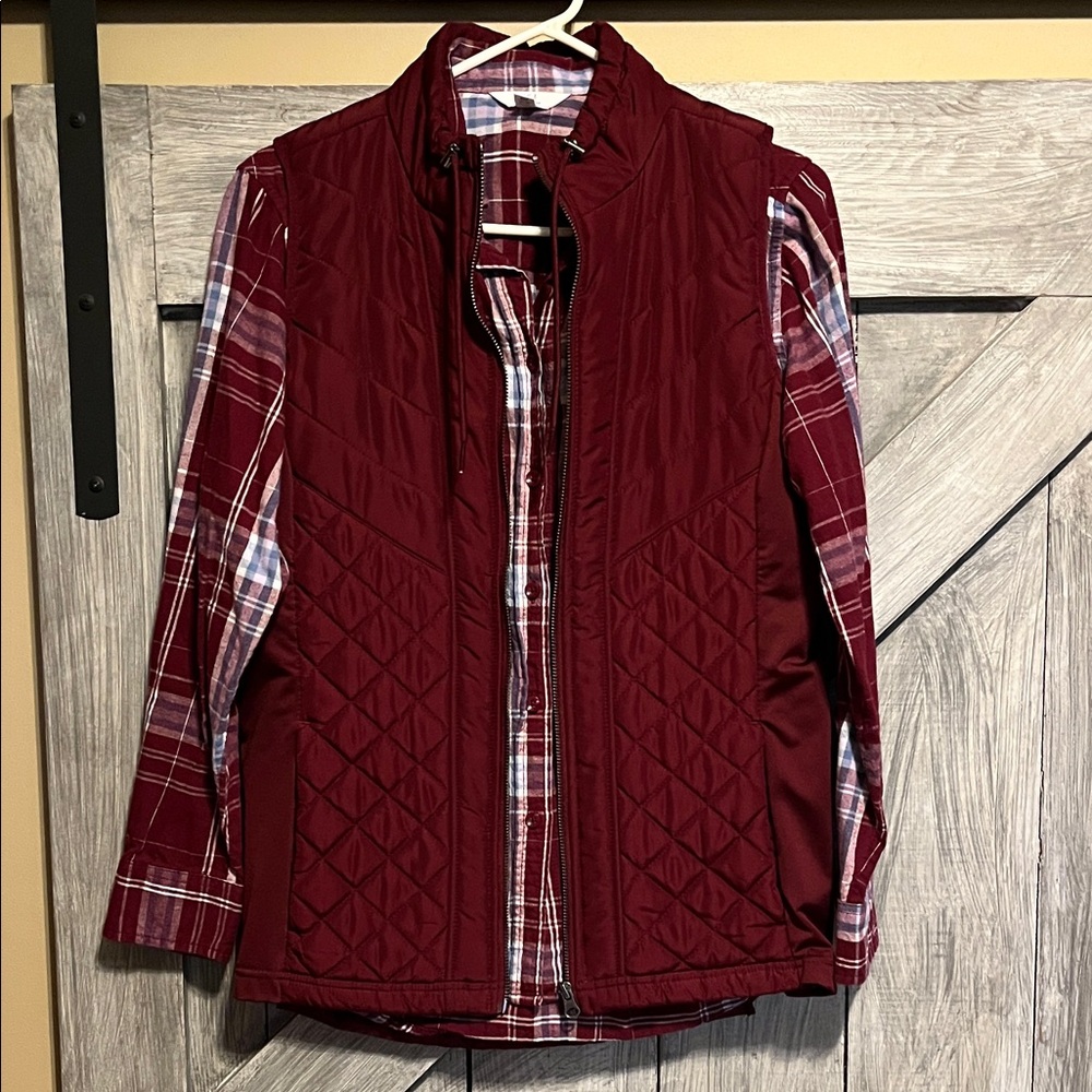 Maurices Maroon Quilted Vest